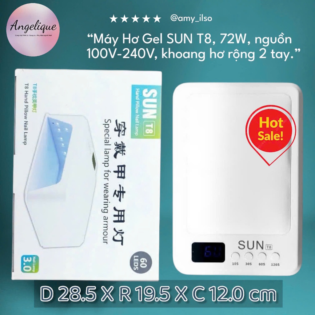  Máy Hơ T8 - Máy Hơ UV Led 72W SUN T8 Chính Hãng Bảo Hành 06 Tháng - TẶNG QUÀ THEO CHƯƠNG TRÌNH 