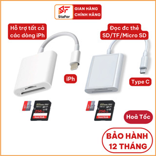 Đầu đọc thẻ nhớ SD TF 2 trong 1 cho điện thoại IPh tương thích với tất cả các thiết bị họ nhà táo và máy tính bảng