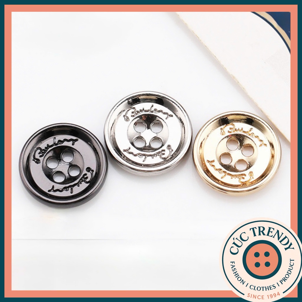 Combo 10c Cúc Áo sơ mi kim loại size 11 HC33, Cúc Áo Nam Nữ, Cúc Váy