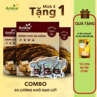  Combo 03 hộp lương khô ăn kiêng ANKIE HEALTHY FOOD vị gạo lứt  01 Hộp 750g 