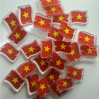   combo 10 charm cờ có lỗ làm vòng tay làm đồ handmade theo ý thích phụ kiện handmade chất liệu mica trong 