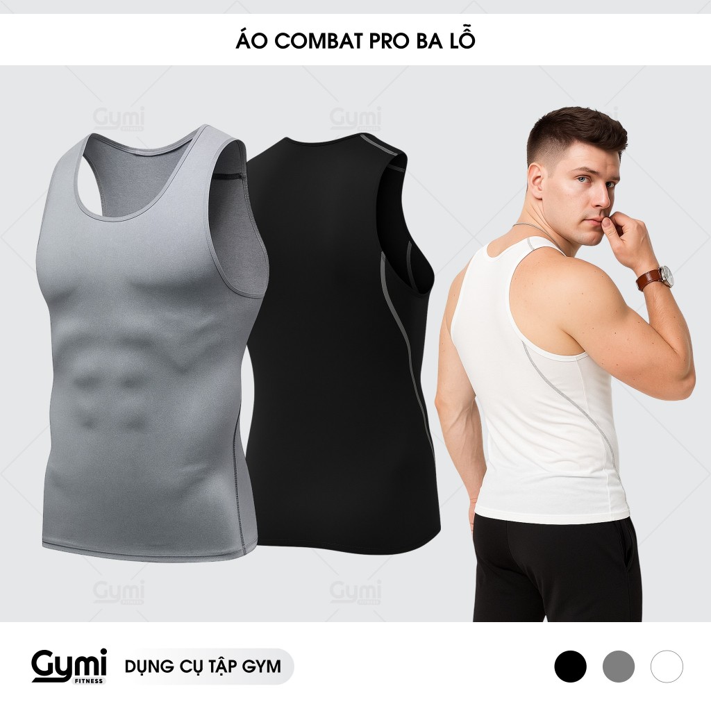 Áo Thun Ba Lỗ Giữ Nhiệt Combat Pro - Áo Tank Top Co Dãn Bó Cơ Thể Thao Nam, Tập Gym, Thể Thao