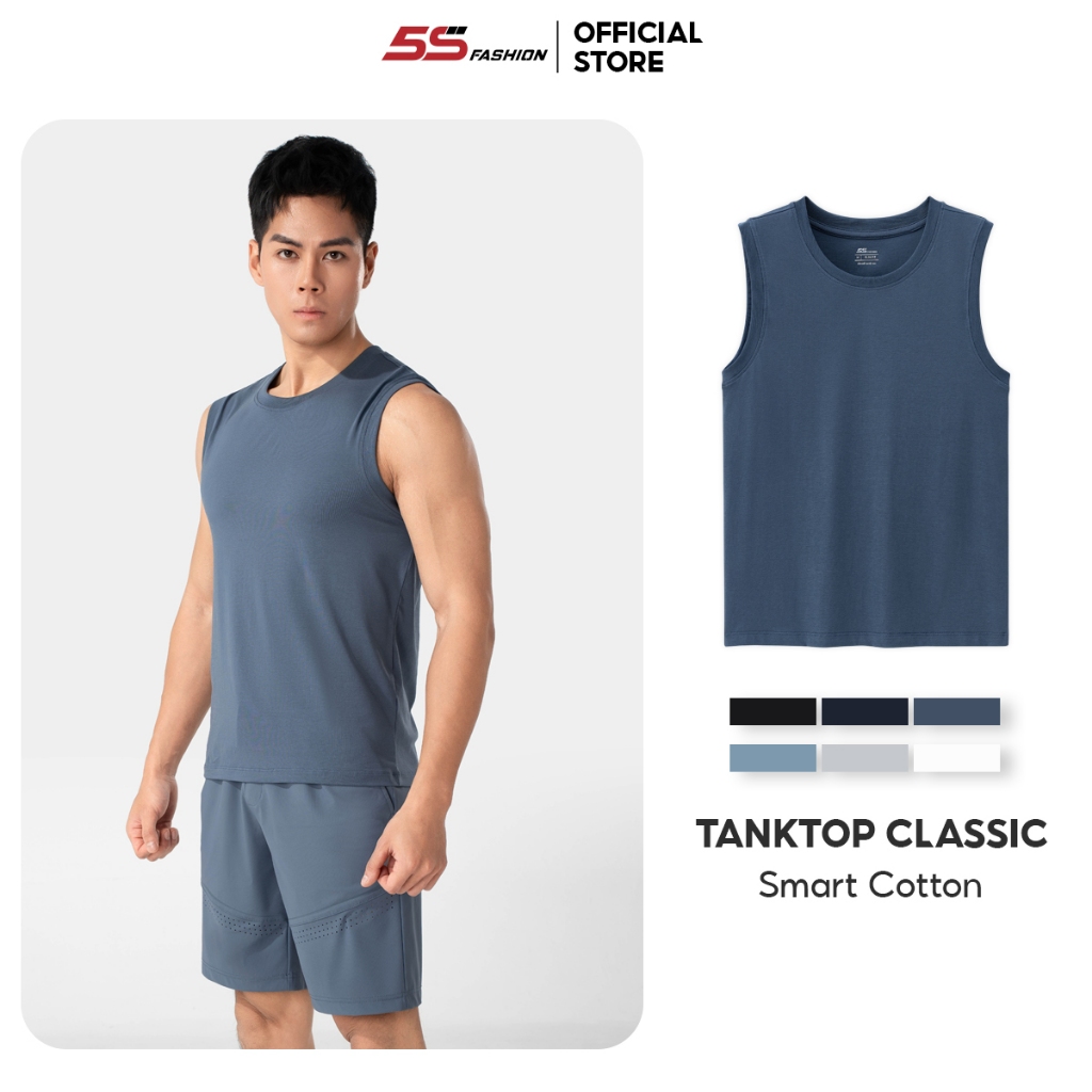 Áo Sát Nách Nam 5S FASHION Chất Cotton Thấm Hút, Mát, Thiết Kế Trơn Thể Thao, Khỏe Khoắn (01-ASN25005)