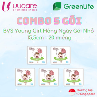 Combo Băng vệ sinh UUcare Young Girl hàng ngày 15,5cm 20 Miếng/Gói