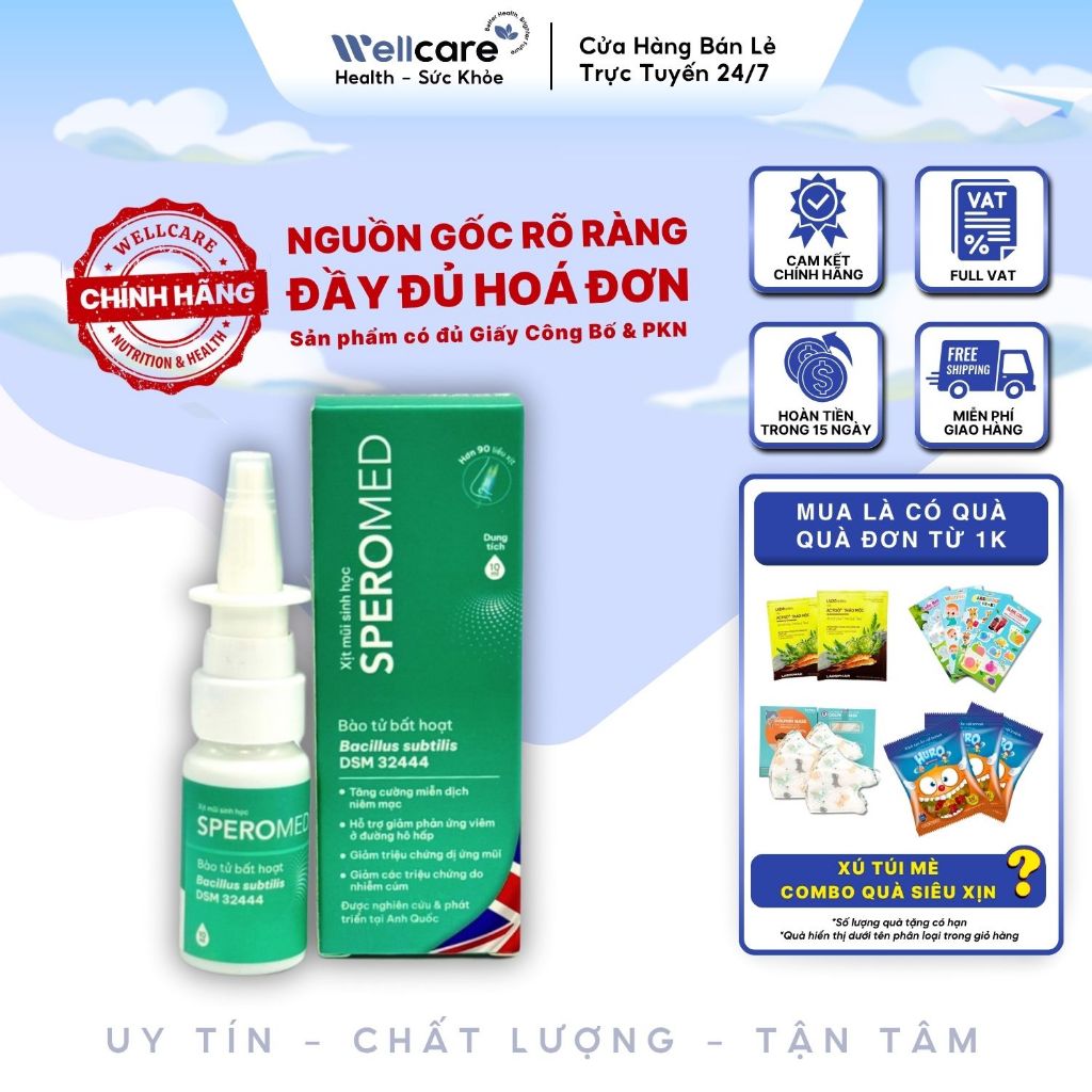 [✨CHÍNH HÃNG] Xịt mũi Speromed - Chai 10ml Tăng cường miễn dịch tự nhiên, hỗ trợ bệnh lý đường hô hấ
