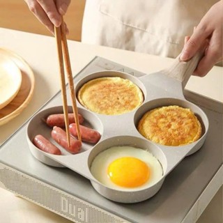 Chảo bánh khọt Chảo chiên  trứng mini 3 ngăn 4 ngăn chống dính dùng được bếp từ