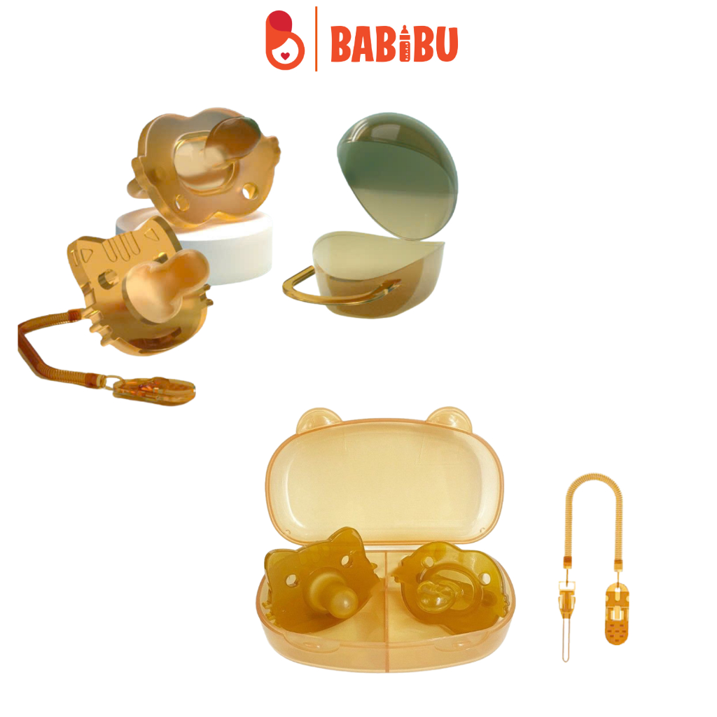 Gặm nướu, núm nhai cho bé chất liệu silicon mềm kèm hộp đựng