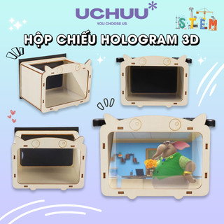 Hộp Chiếu Hologram 3D UCHUU DIY Gỗ Cao Cấp, Đồ Chơi STEAM Giáo Dục Sáng Tạo Cho Bé Đồ Chơi Sáng Tạo