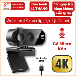 Webcam 4K 2K Livestream có Mic cho PC, Laptop, Trợ sáng cực tốt, webcam pc, cam máy tính pc, webcam usb.