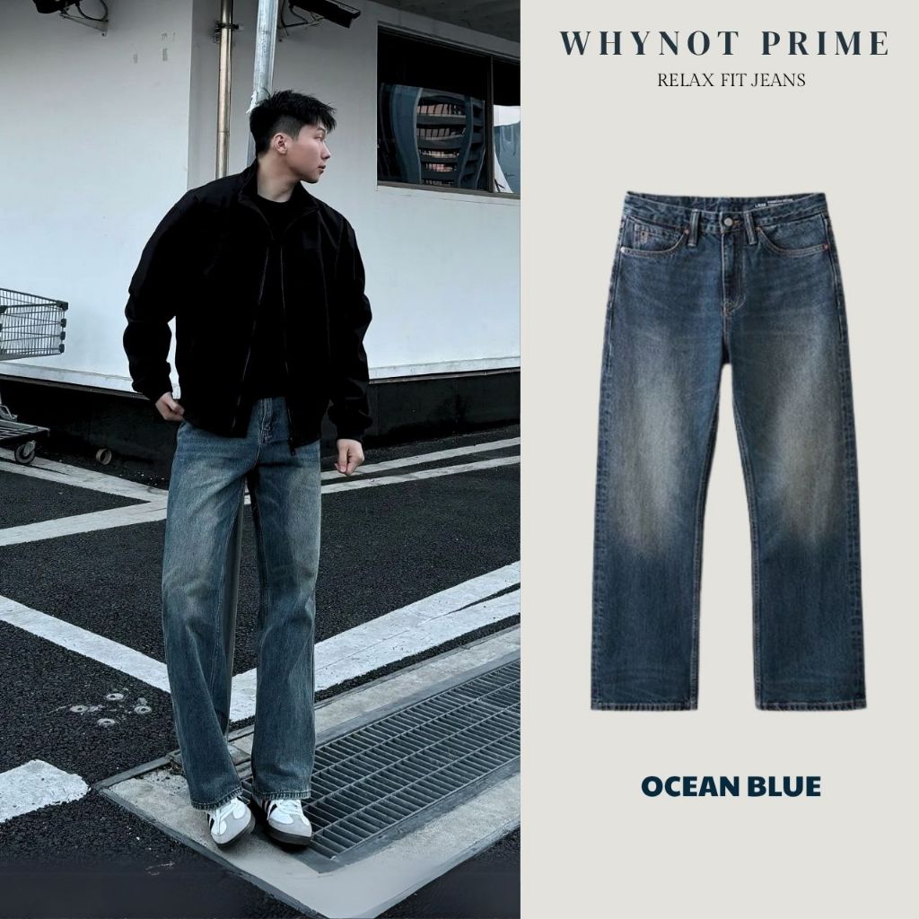 Quần Jean Nam Ống Suông Đứng Retro Blue Vintage WN PRIME, Quần Bò Nam Nữ Form Suông Rộng Có BigSize
