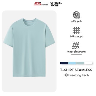 Áo Thun Nam Ngắn Tay 5S FASHION Trơn Phom Regular, Tay Áo Seamless Khôn Đường May ATS25017