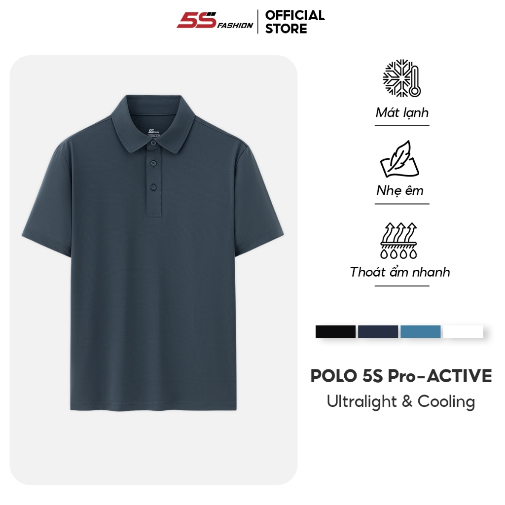 Áo Polo Thể Thao Nam 5S FASHION, Mát, Nhẹ, Dệt Jacquard Sang Trọng , Khỏe Khoắn, Dễ Mặc APC25083