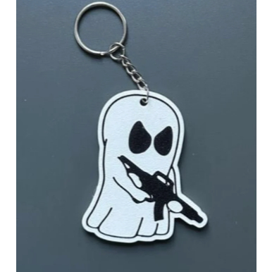 Keyring Gangster Ghost – Cute Ghost with Toy Gun