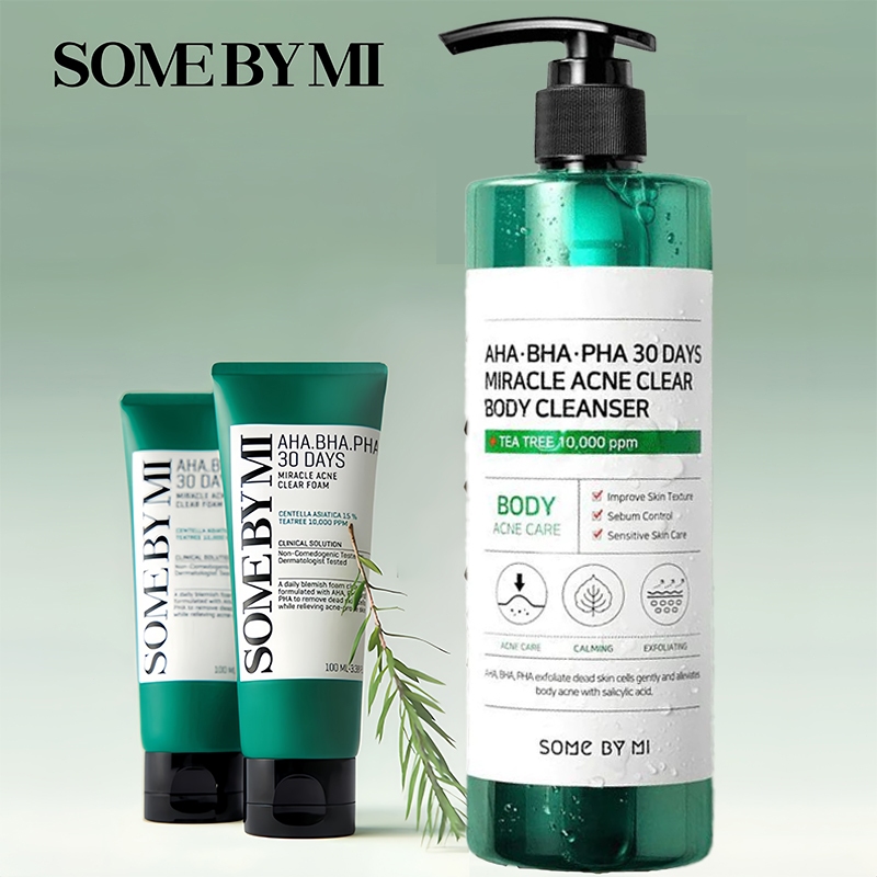 Sữa Rửa Mặt  Some By Mi Miracle Clear Foam 100ml / Sữa Tắm Some By Mi AHA-BHA-PHA 30 Days Miracle Ac