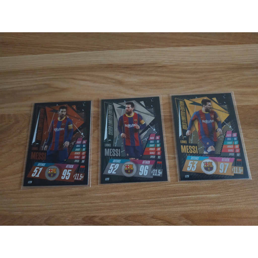 Thẻ Bóng Đá Topps Match Attax 20/21 Limited Edition Full set 3 Messi - Lionel Messi - M10 - Barcelon