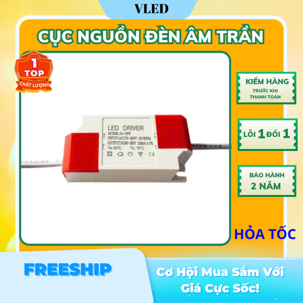 Led Driver Nguồn Đèn Led Âm Trần 5W,7W,9W,12W,15W Tăng phô đèn, Tụ đèn, Nguồn Đèn 2 Chân, Nguồn Đèn 