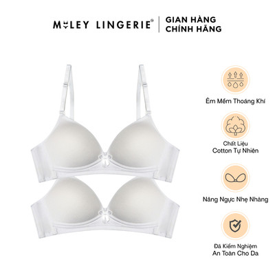 Combo 2 Áo Ngực Nữ Không Gọng Cotton Lụa Flexi Miley Lingerie - Mút Mỏng, Thoáng Khí