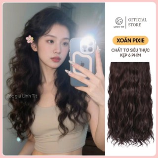 [NEW] Tóc giả Kẹp nối tóc xoăn 6 phím Xoăn Pixie 50cm tơ Hàn (ảnh thật chủ shop)| Tóc giả Linh Tít