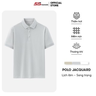 Áo Polo Nam 5S FASHION Chất Liệu Thoáng Mát, Thiết Kế Trơn Bo Dệt Jacquard Sang Trọng Slimfit APC25062