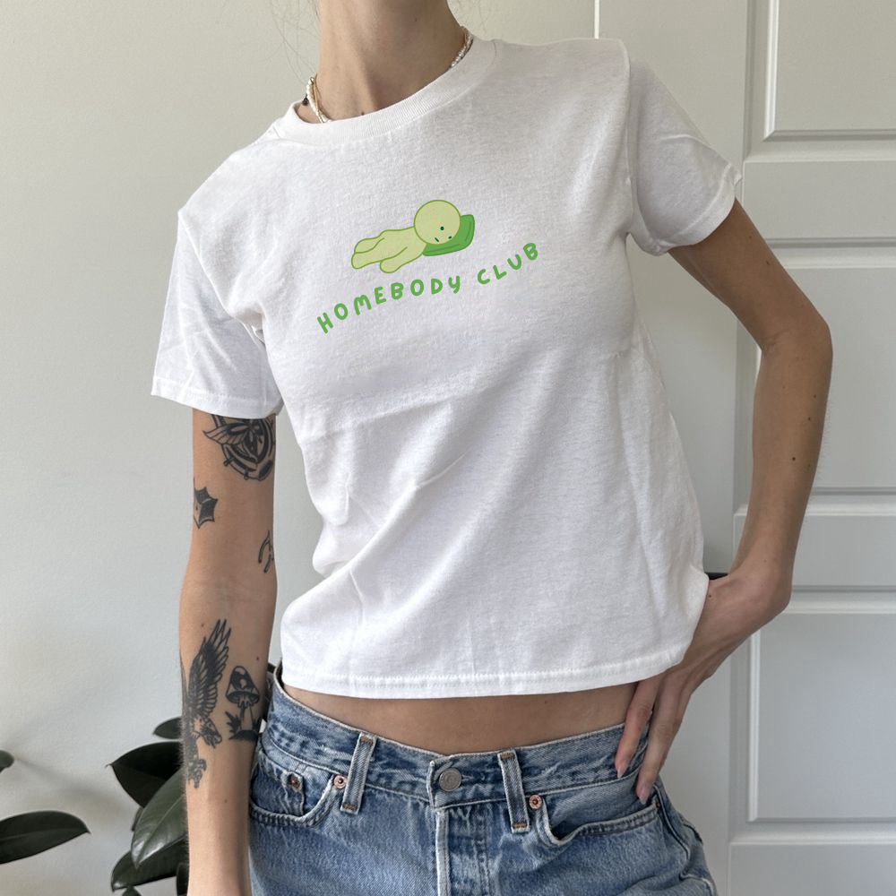 Áo Thun Baby Tee Smiski Homebody Club - Basic Y2k Coquette Casual Retro Hiphop Swag Summer Shirt Cot