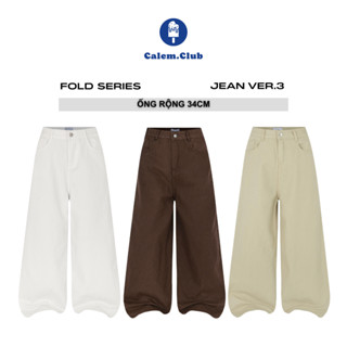 Quần Jean Ver.3 Dài Fold Series Calem Club chất liệu Kaki Jean form nam nữ phong cách trẻ trung năng động