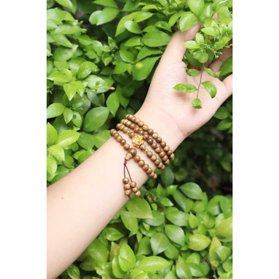 Vòng Tay Trầm Hương Chuỗi Tràng 108 Hạt Mix Charm Bạc/ Bạc Mạ Vàng S925  Mộc Trầm Hương MTH