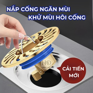 Nắp Đậy Cống Thoát Sàn Nhà Tắm, Nắp Đậy Cống Ngăn Mùi Hôi, Chống Côn Trùng Bằng Đồng - Kèm Lưới Lọc Rác