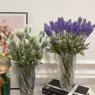 Hoa lavender tuyết giả cắm bình trang trí nội thất