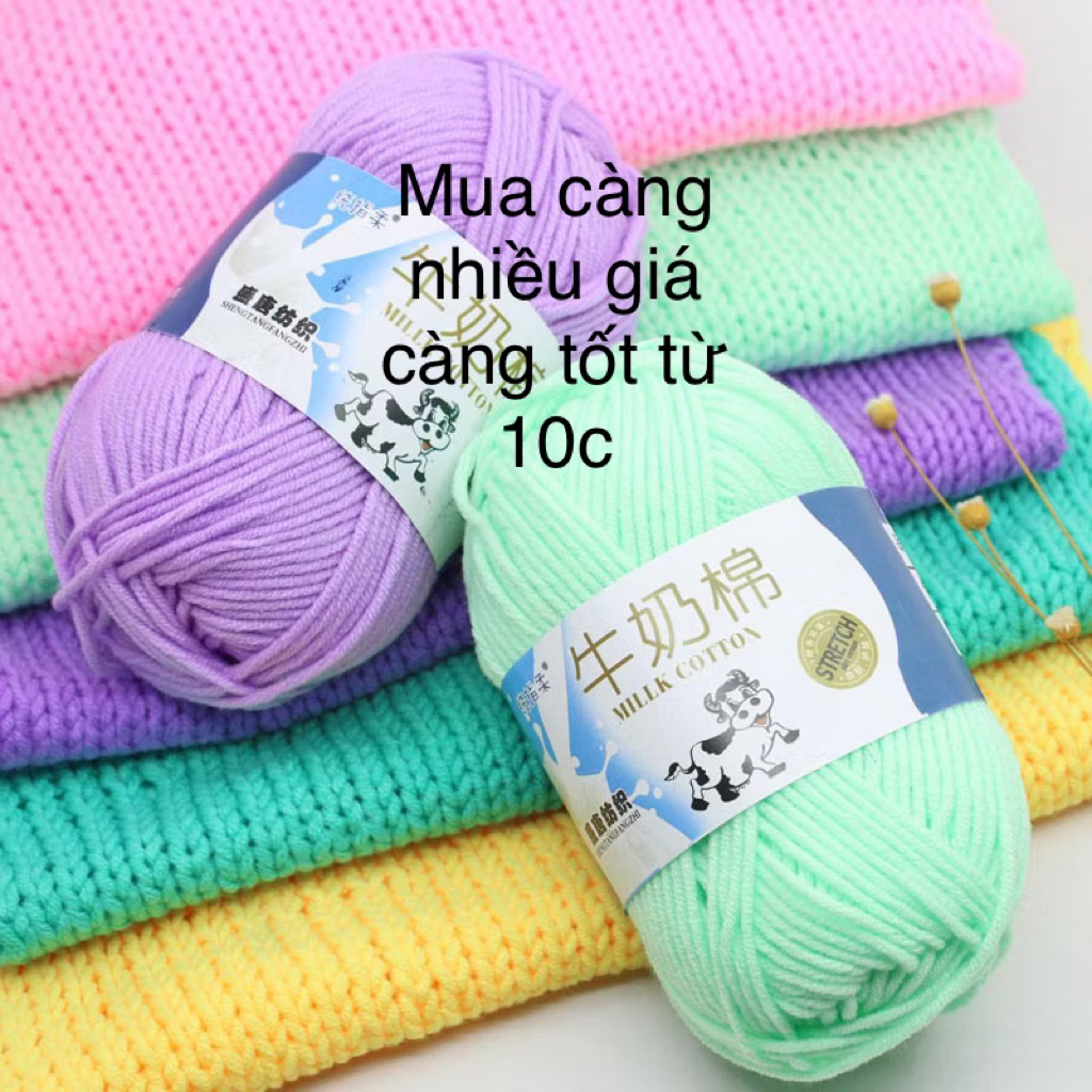 Len cotton milk BÒ 50gram ( Full bảng màu)