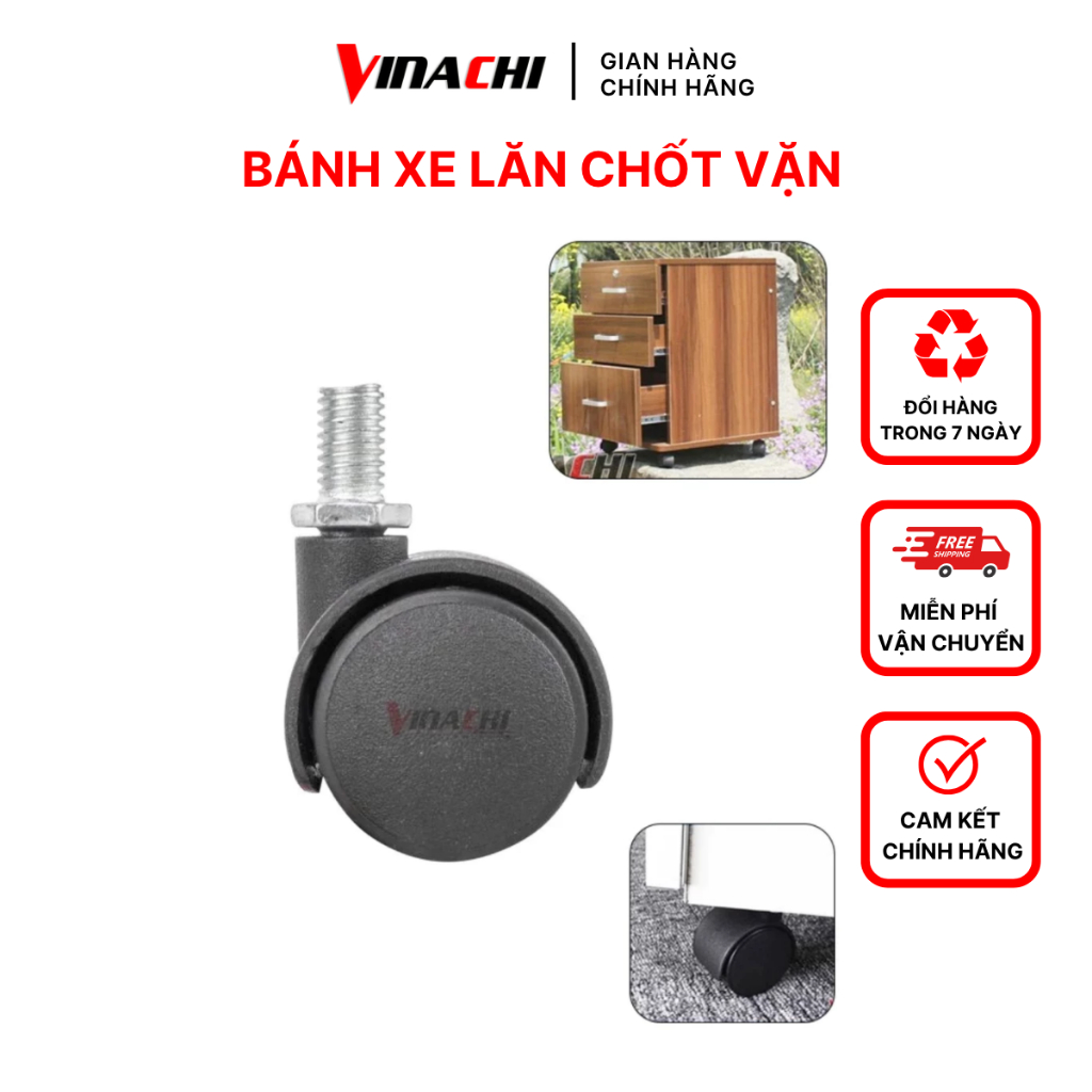 Bánh Xe Lăn Chốt Vặn - 2 Cái - (bánh xe đẩy)