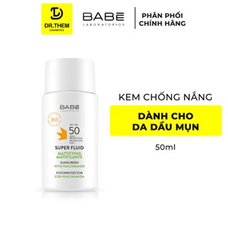 Kem Chống Nắng LABORATORIOS BABÉ Super Fluid Mattifying Sunscreen SPF 50 Phổ rộng, Kiểm Soát Dầu 50ml- Dr Thêm