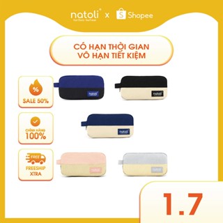 Bóp viết nhiều ngăn NATOLI, hộp bút cute chống nước đựng bút đa năng - BST Simple Duo Pen Case T23