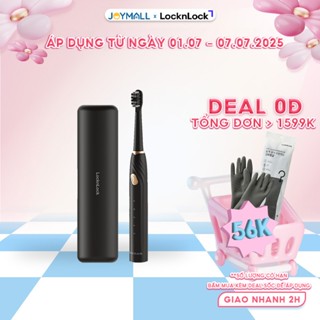 Bàn chải điện LocknLock ENR321BLK, Hàng chính hãng, 5 chế độ làm sạch, có 4 đầu bàn chải - JoyMall