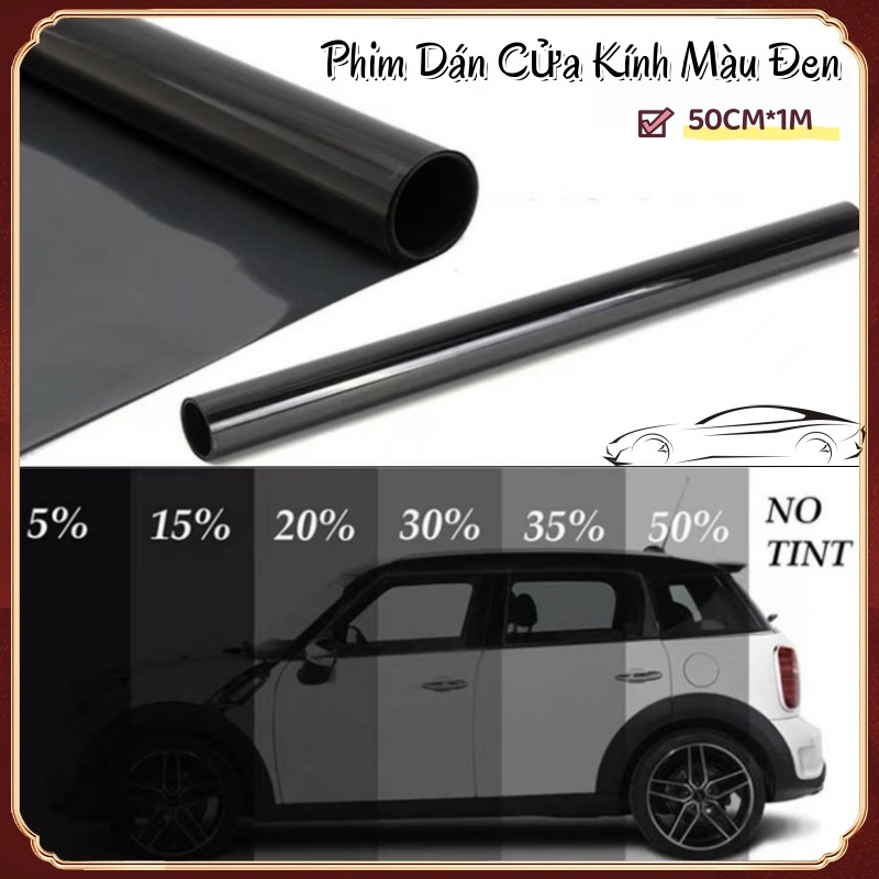 Phim Dán Cửa Kính Màu Đen 50*100cm Chống Tia Uv Bảo Vệ Sự Riêng Tư Cho Xe Hơi/Dán Cách Nhiệt Ô Tô