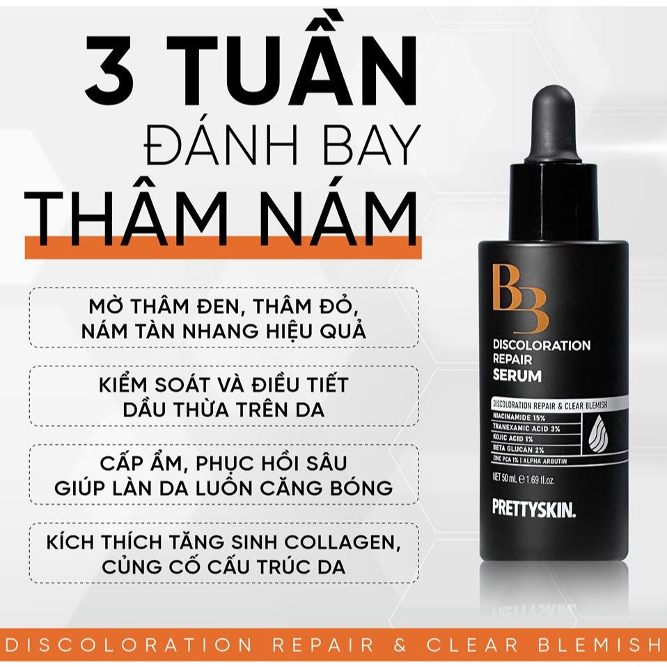 Tinh Chất B3 Discoloration Repair Serum Prettyskin