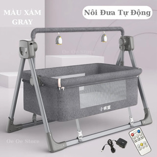 Nôi điện cho bé, nôi cho trẻ sơ sinh tặng kèm màn và nệm, có điều khiển từ xa kèm nhạc bluetooth Oe Oe Store