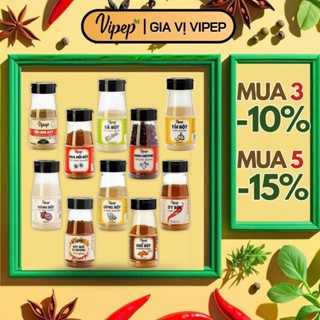Bột Gia Vị Vipep gia vị nấu ăn hành bột, tỏi bột, ớt, ngũ vị hương, tiêu, quế, sả bột, ngò, nghệ