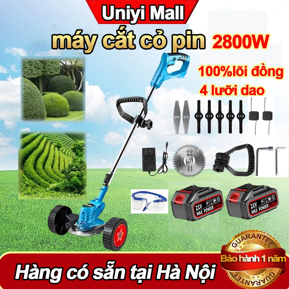 Máy cắt cỏ chạy pin MAKITA199V CÓ 8 LƯỠI CƯỚC ,máy cắt cỏ cầm tay mini, lõi đồng 100%, công suất 280
