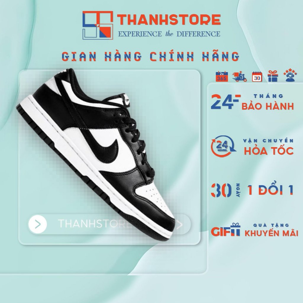 [CHÍNH HÃNG] Giày Thể Thao Nam Nữ Trắng Đen Giày DUNK LOW PANDA _Hàng Chính Hãng - NDLPW