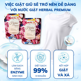  THÙNG 4 TÚI NƯỚC GIẶT HƯƠNG HOA HERBAL PRENUM HƯƠNG HOA PHÁP NƯỚC GIẶT SINH HỌC TÚI 3000ML 