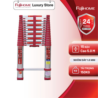 Thang nhôm đơn - rút gọn FUJIHOME TLI500R Cao 5m - Đế cao su chống trượt - Tải trọng 150kg