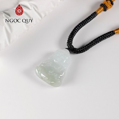 Mặt dây chuyền phật Bảo Bao đá cẩm thạch type A cầu bình an cho bé 27x18mm mệnh hỏa, mộc - Ngọc Quý
