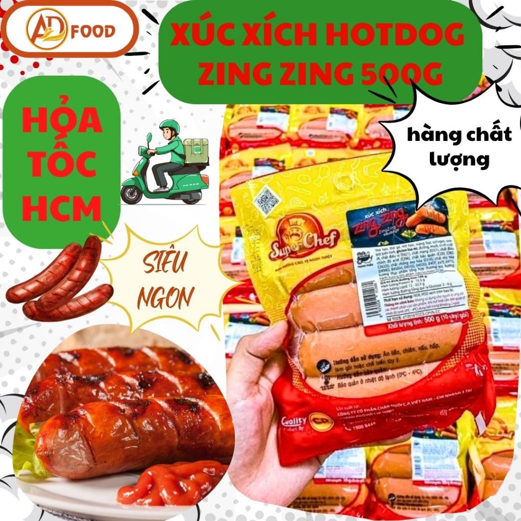 500g xúc xích Đức CP Zing Zing thơm ngon