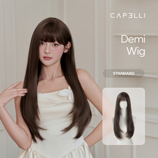 Tóc Giả Nguyên Đầu CAPELLI Thẳng Cúp Mái Thưa Demi Wig