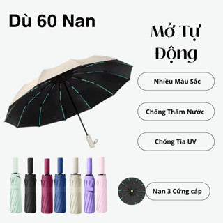 Dù Che Mưa 60 Nan Chắc Chắn Tự Động Đóng Mở Chống Tia UV Chống Lật Gãy Nan, Nhiều Màu Sắc