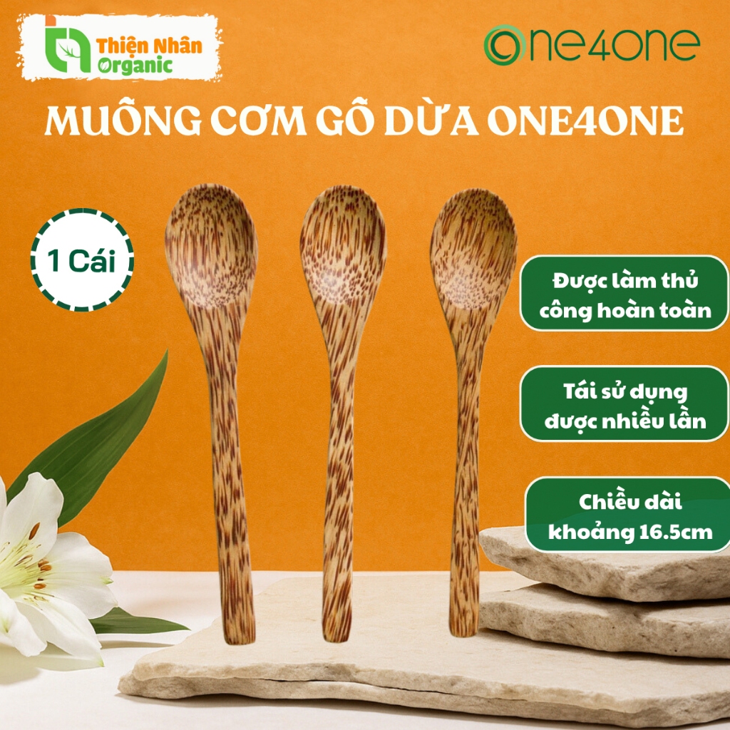 Muỗng Cơm Gỗ Dừa One4One Thìa Cơm 1 Cái