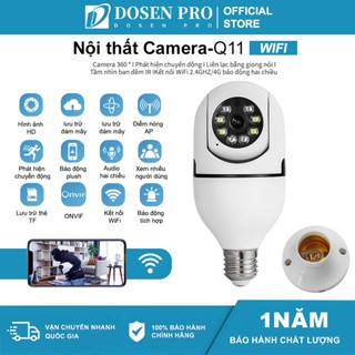 DOSEN không dây Q11 xoay 360, hình độ bóng đèn, HD 1080P kết nối với điện thoại từ xa, tầm nhìn ban đêm V380 Pro App