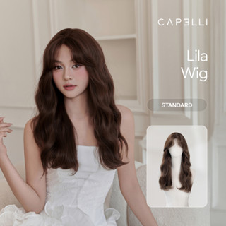 Tóc Giả Nguyên Đầu Dệt Kim CAPELLI Xoăn Lơi Mái Bay Lila Wig