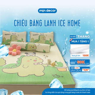 Chiếu Băng Lạnh Ice Home Mịn Decor Vải Spandex Mát Lạnh Êm Ái Tặng Kèm 1 Vỏ Gối Ôm 