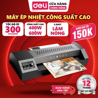 (VOUCHER 100K) Máy Ép Nhiệt Khổ A3 A4 Deli Máy Ép Plastic Bảo Vệ Tài Liệu Máy Cán Màng Ảnh Sắc Nét - Công Suất 400W